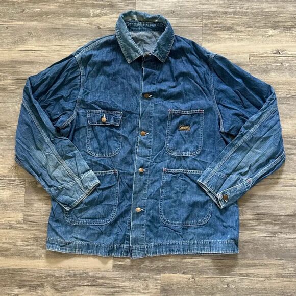 Vintage 50s / 60s Dee Cee Sanforized Denim Chore Coat Size XL - Picture 1 of 5